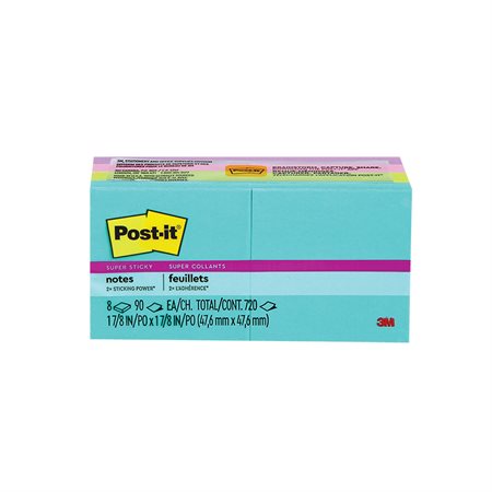 Feuillets Post-it® Super Sticky - collection Éclat de lumière